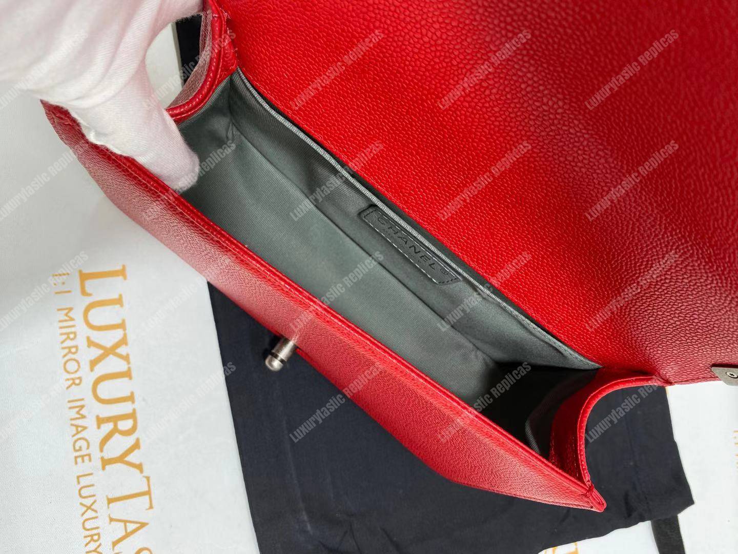 Ch*el boy medium handbag red