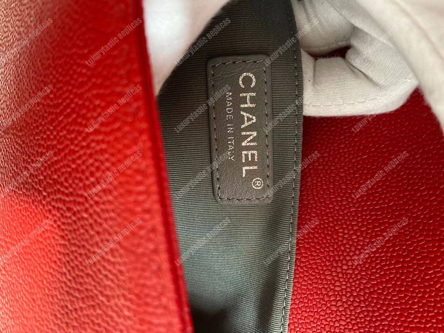 Ch*el boy medium handbag red