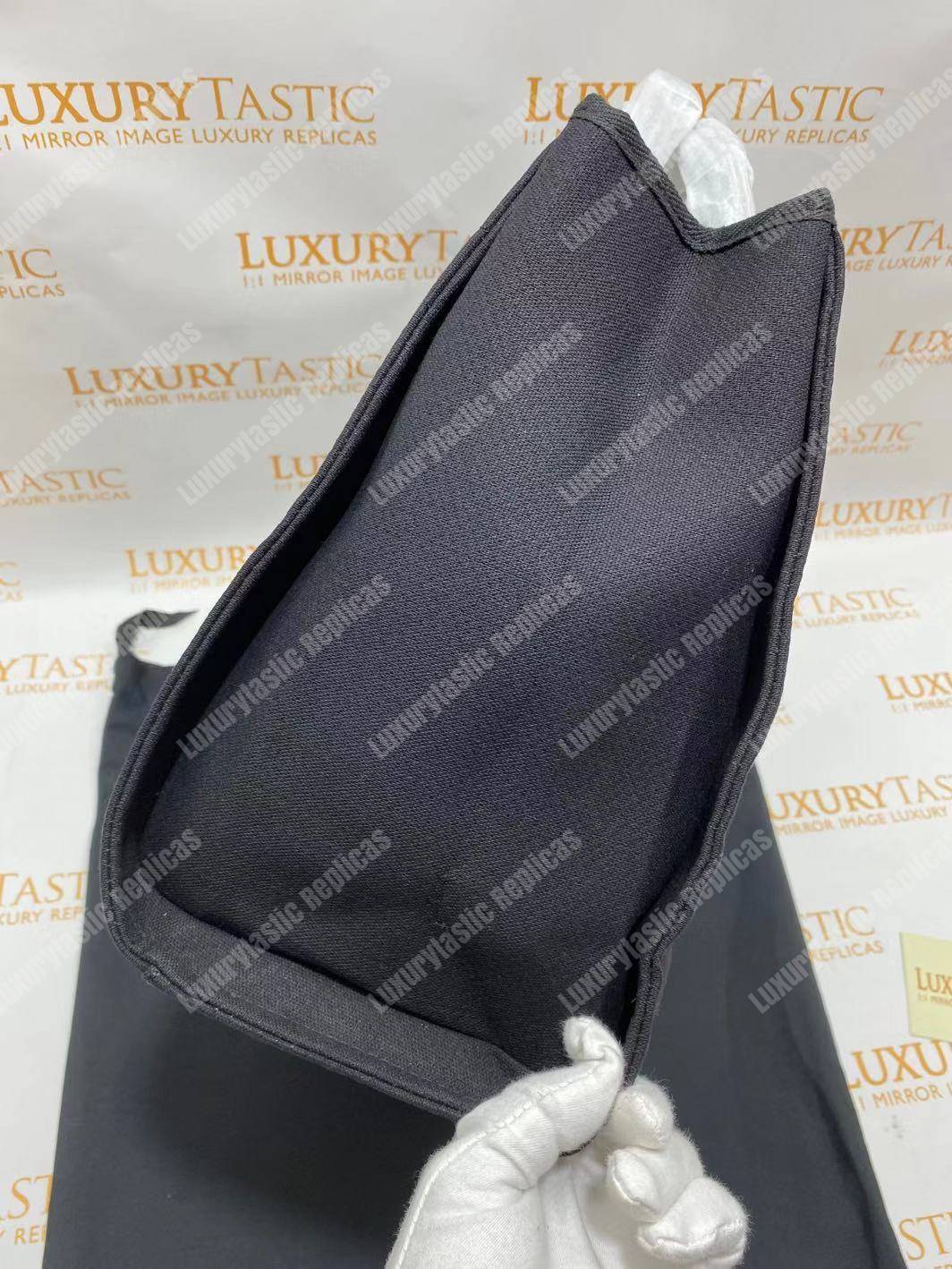 Ch*el deauville fabric tote black/gray