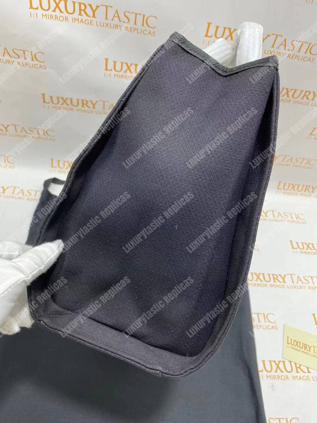 Ch*el deauville fabric tote black/gray