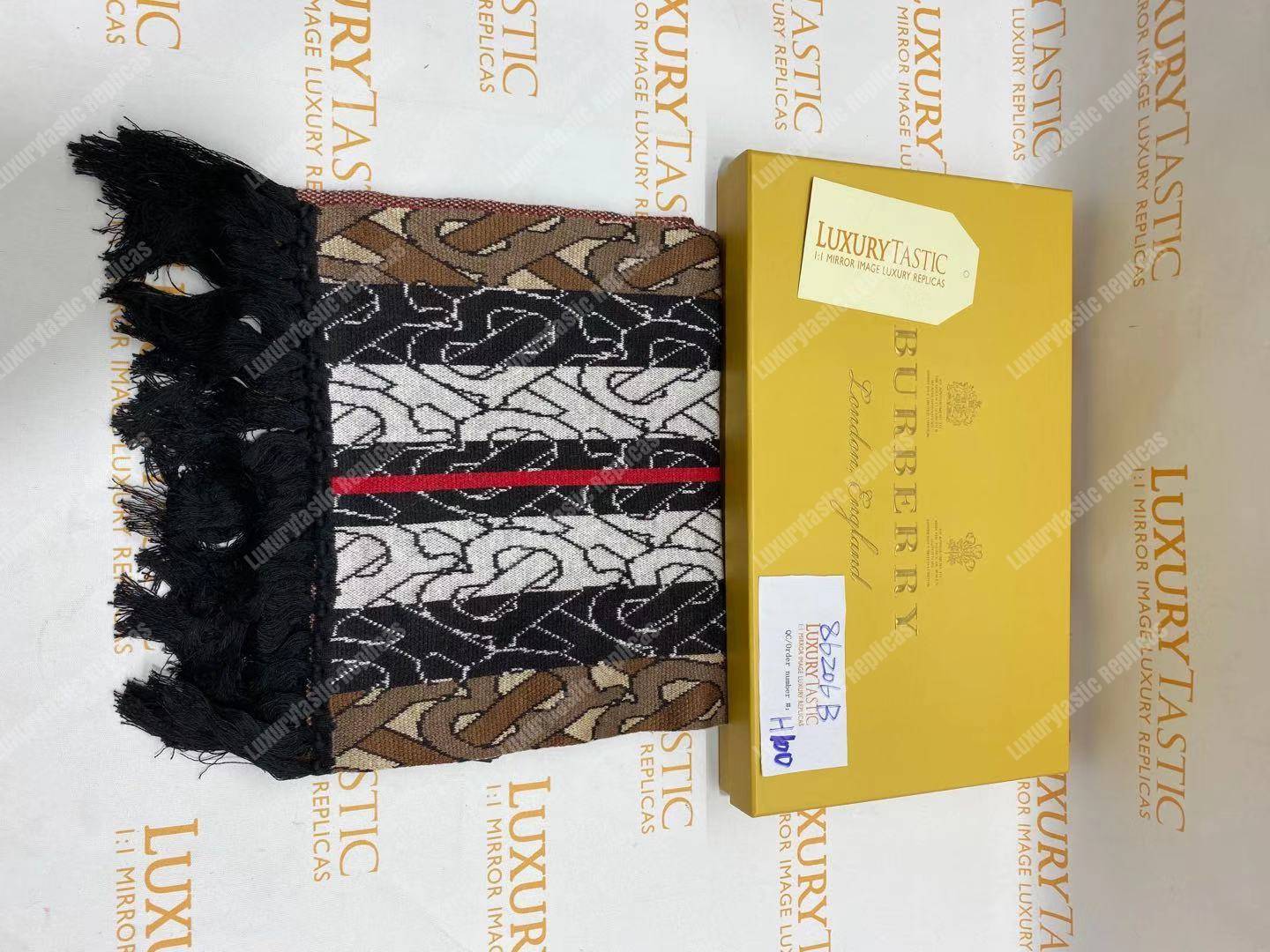 B**rry monogram stripe cashmere scarf