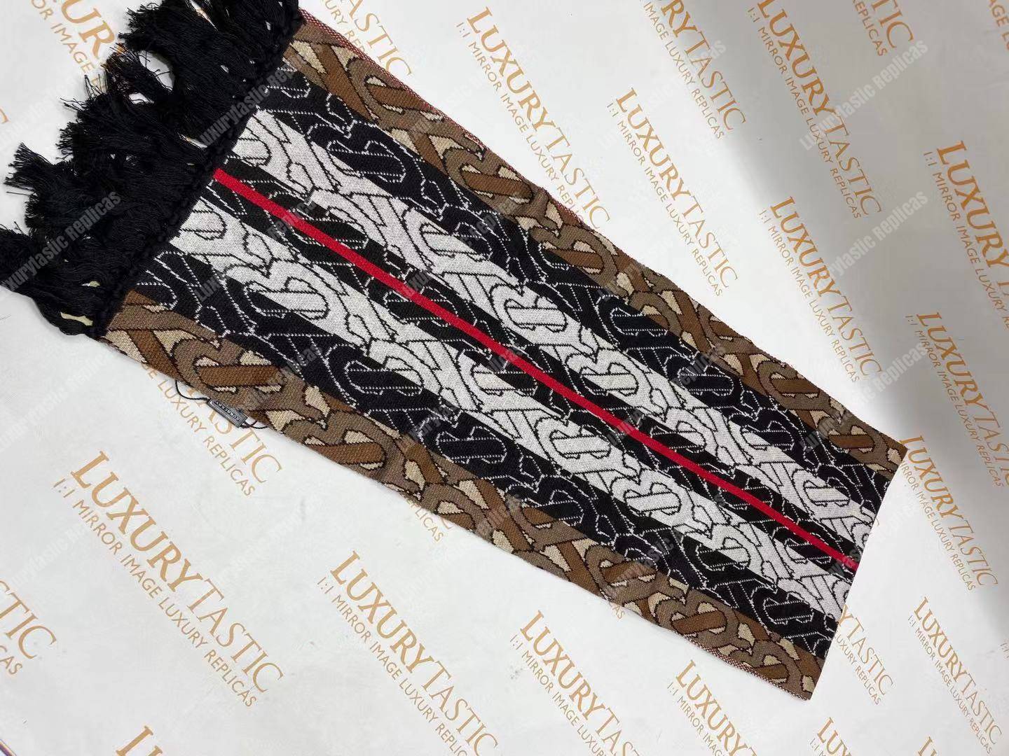 B**rry monogram stripe cashmere scarf