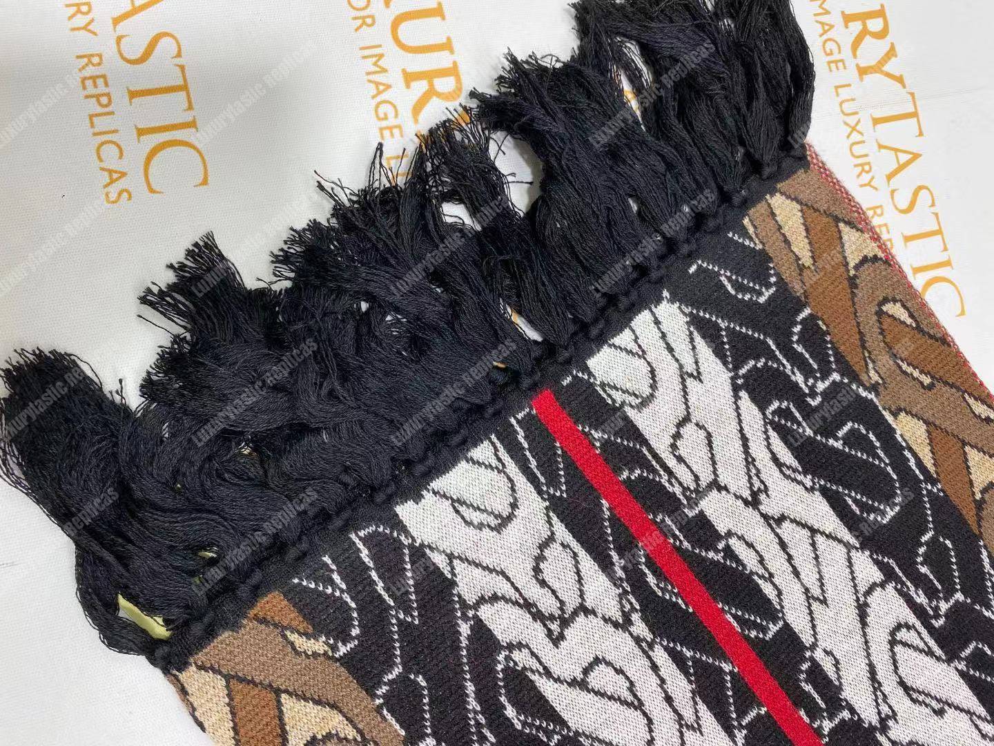 B**rry monogram stripe cashmere scarf