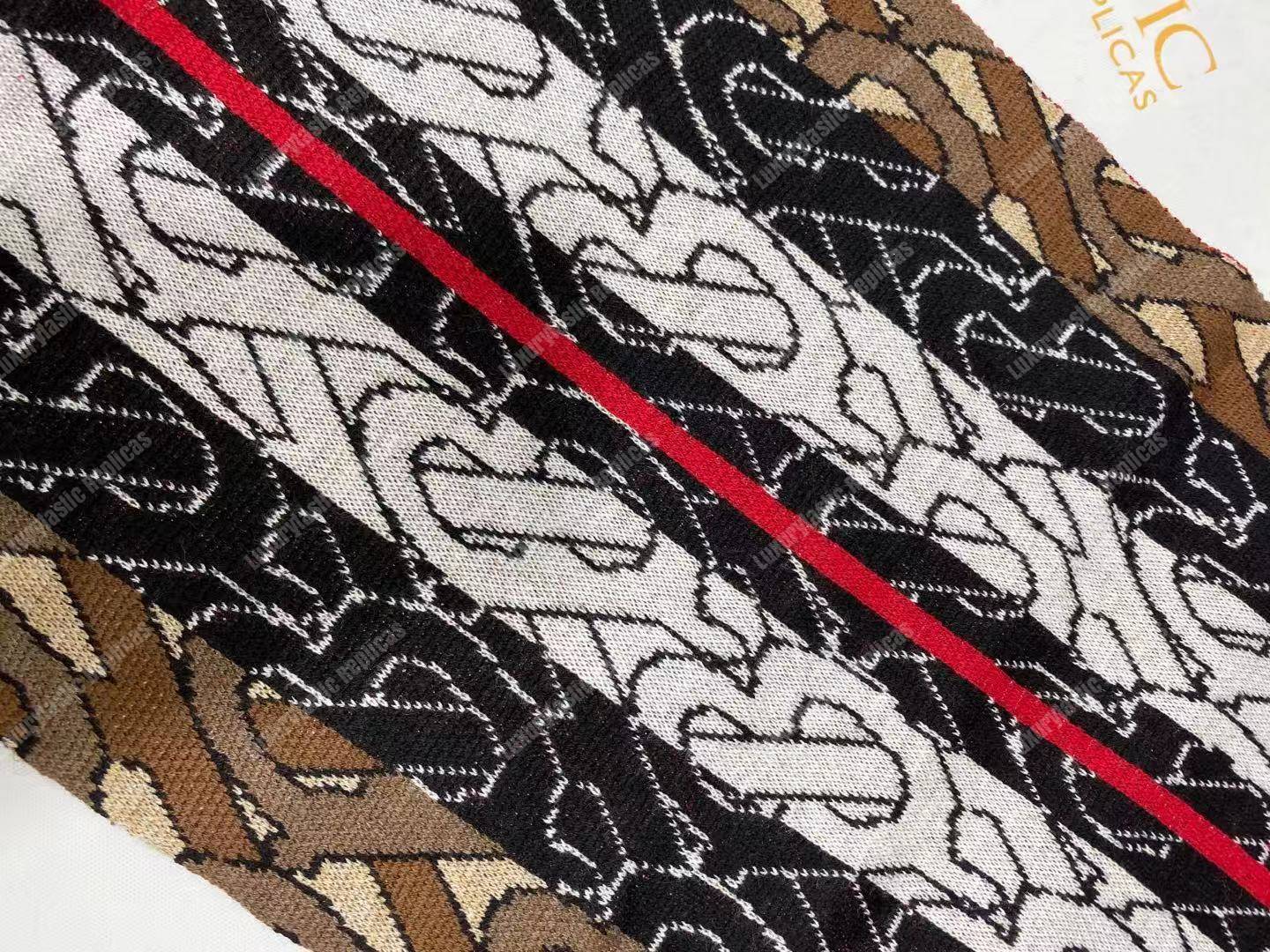 B**rry monogram stripe cashmere scarf