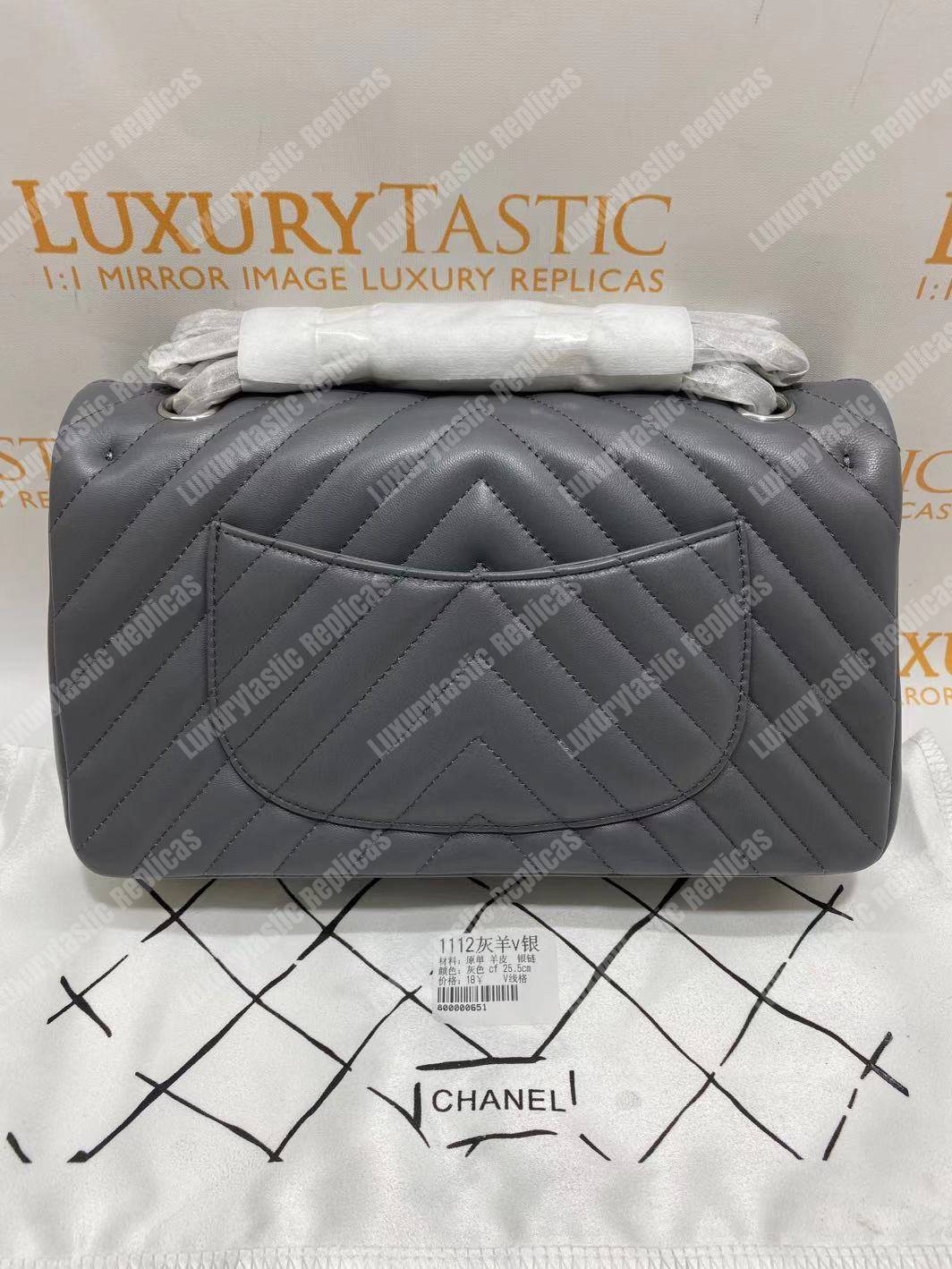 Ch*el classic medium handbag grey