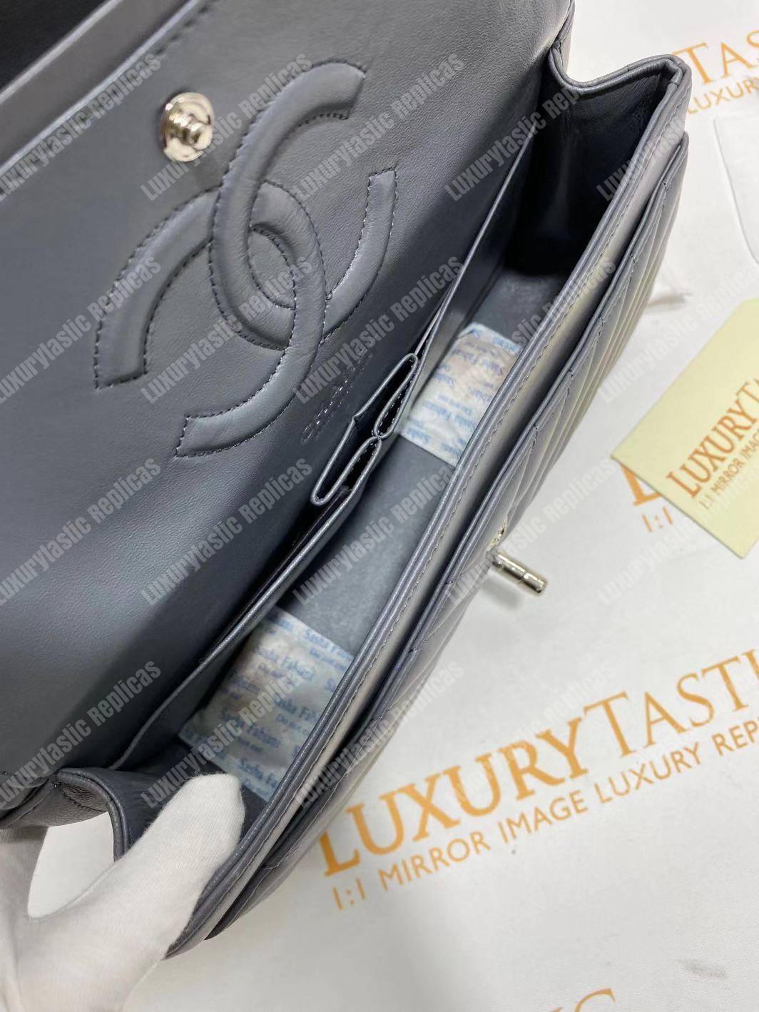 Ch*el classic medium handbag grey