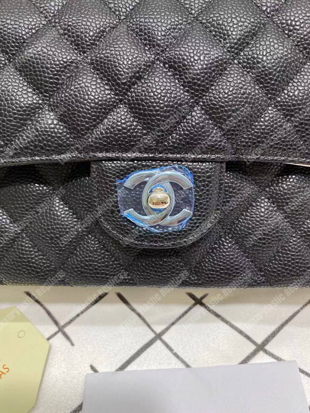 Ch*el classic medium flap bag black