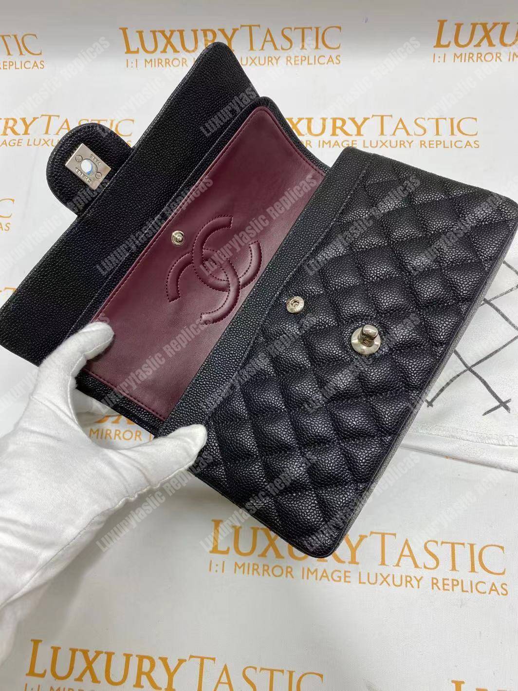 Ch*el classic medium flap bag black