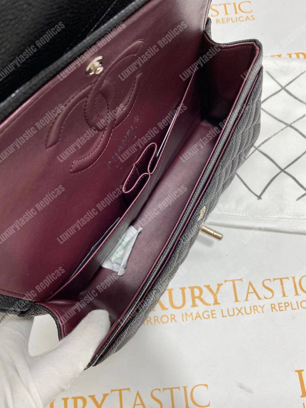 Ch*el classic medium flap bag black