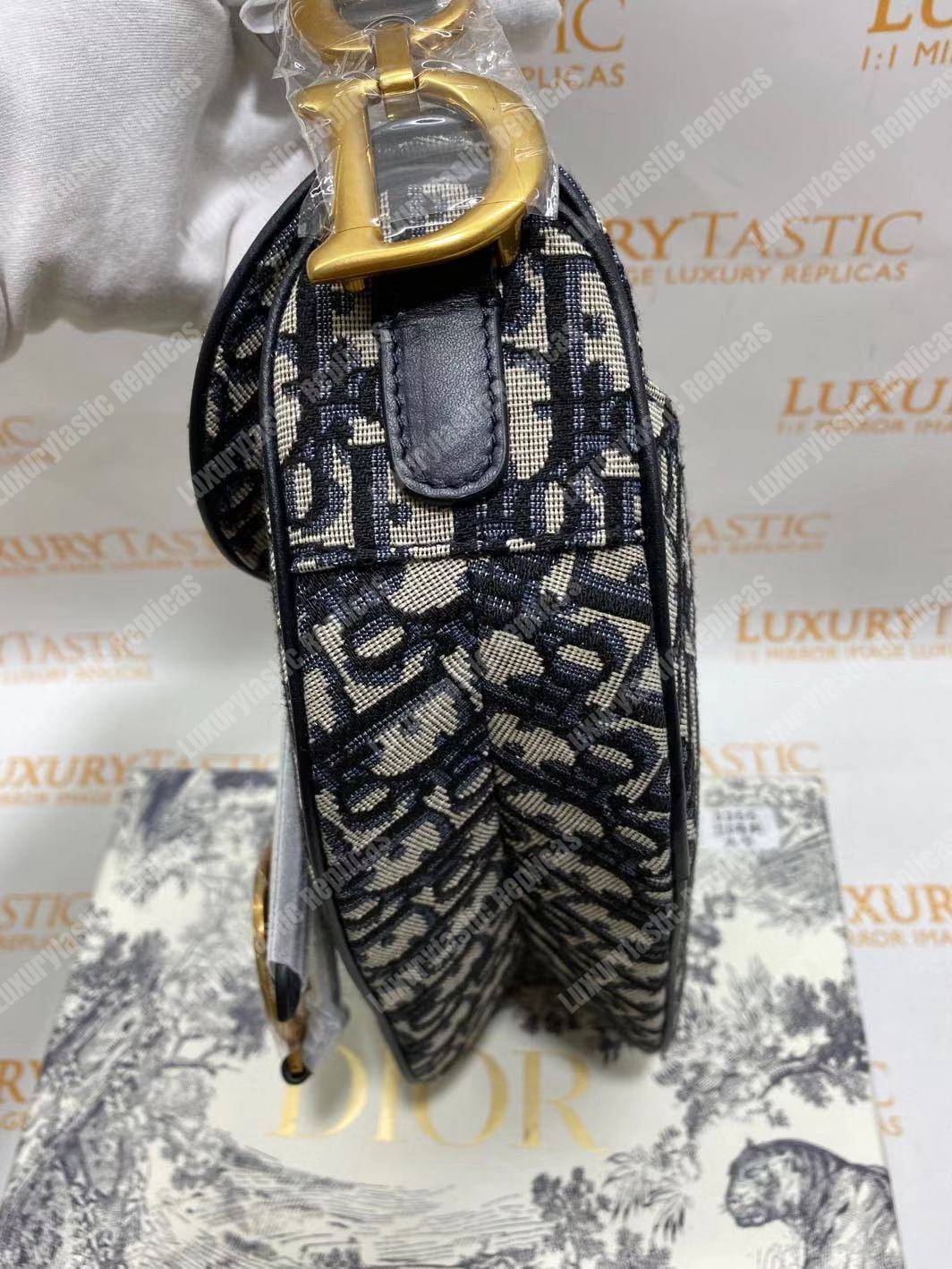 D*or blue oblique saddle bag