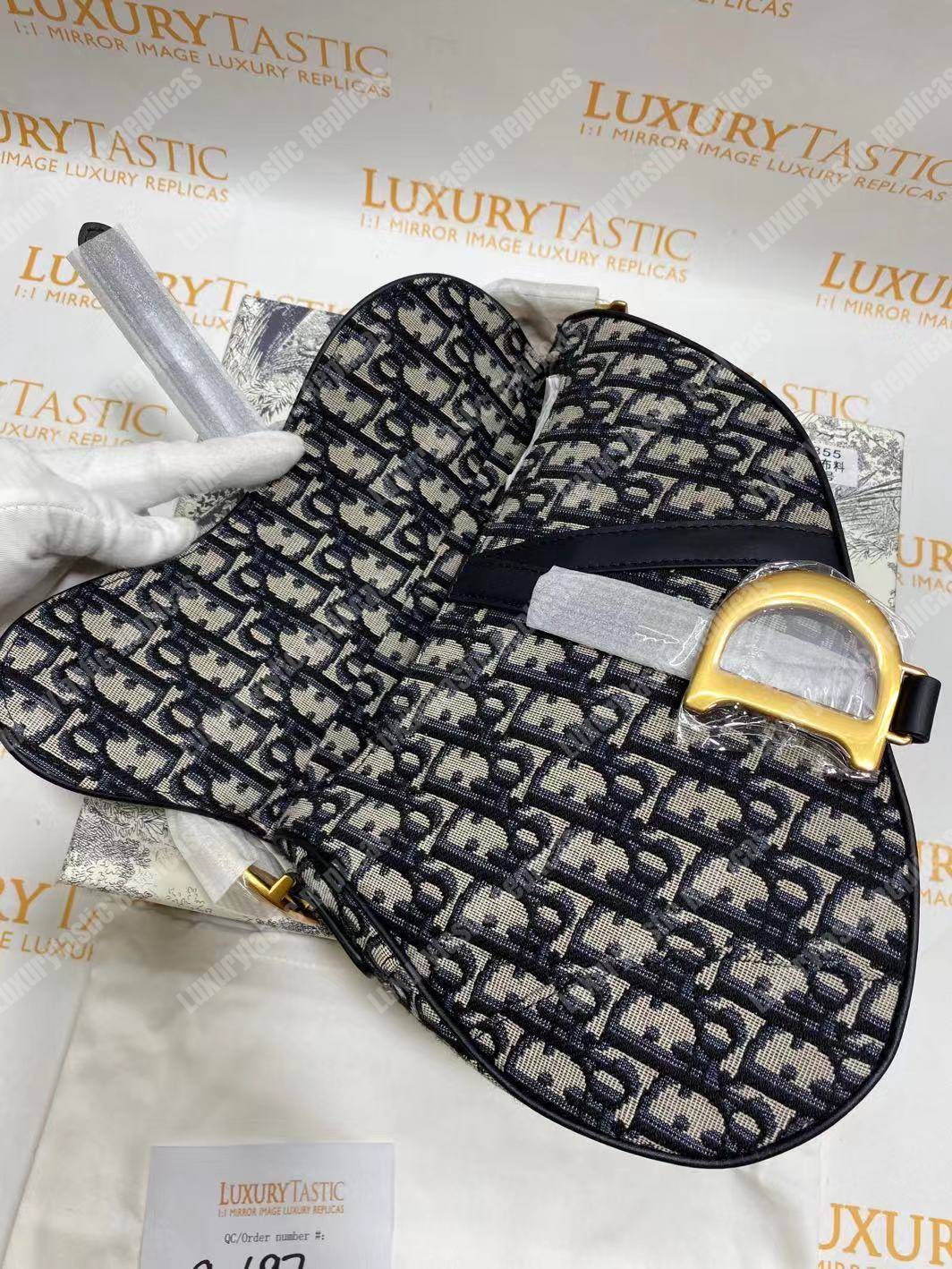 D*or blue oblique saddle bag