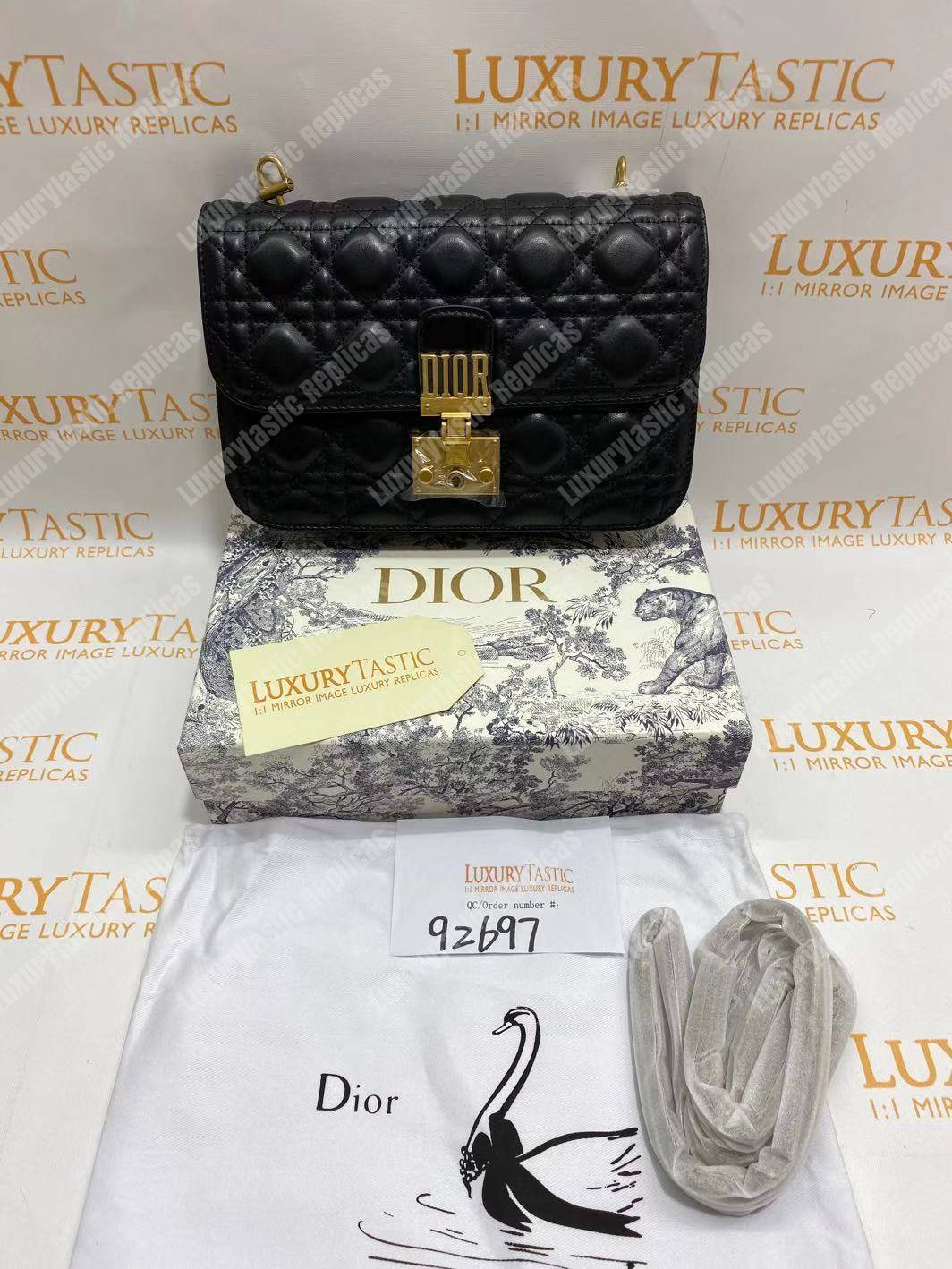 D*or lambskin D*oraddict flap bag black