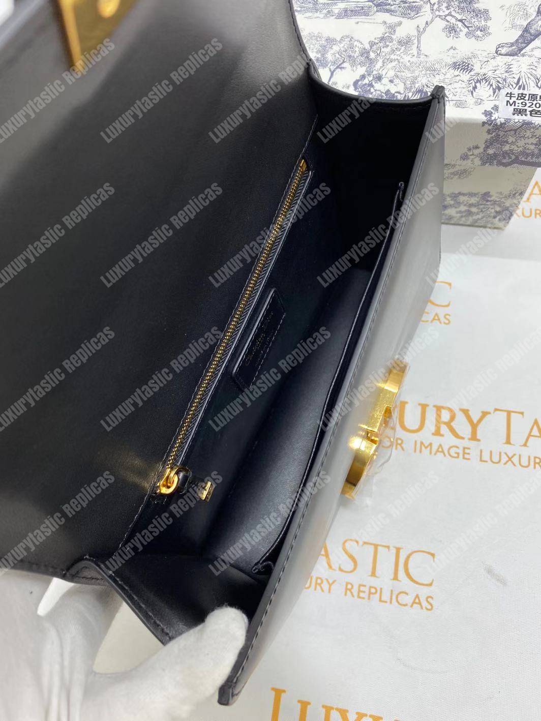 30 Montaigne Calfskin Bag Black
