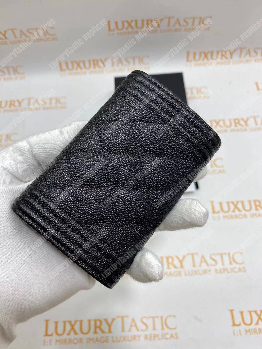 Ch*el boy small flap wallet black