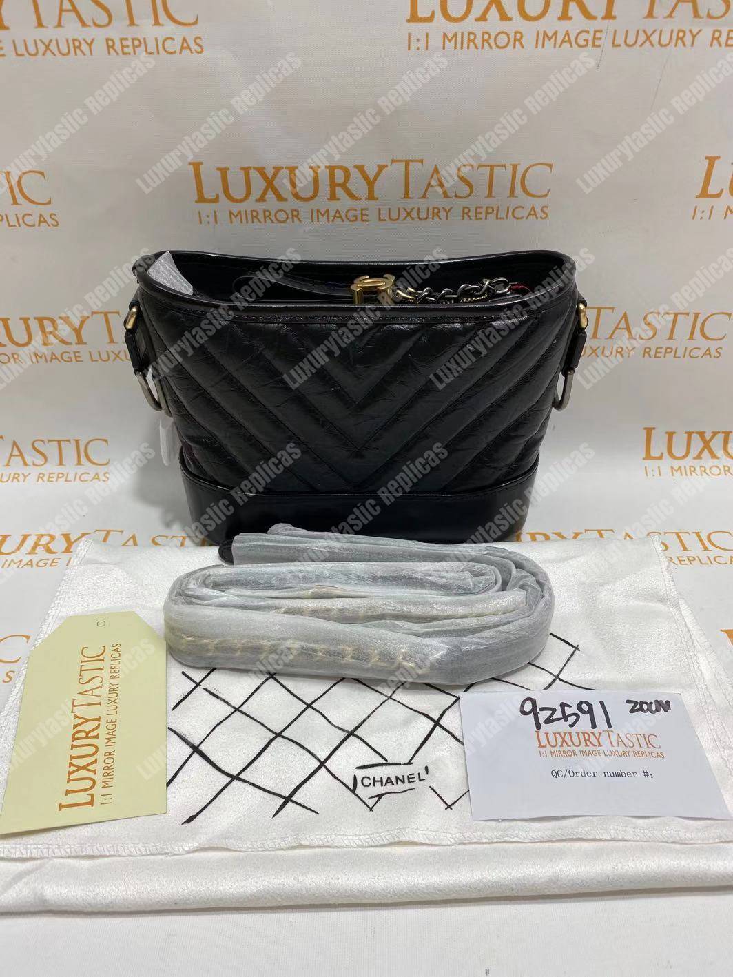 Ch*el’s gabrielle small hobo bag black