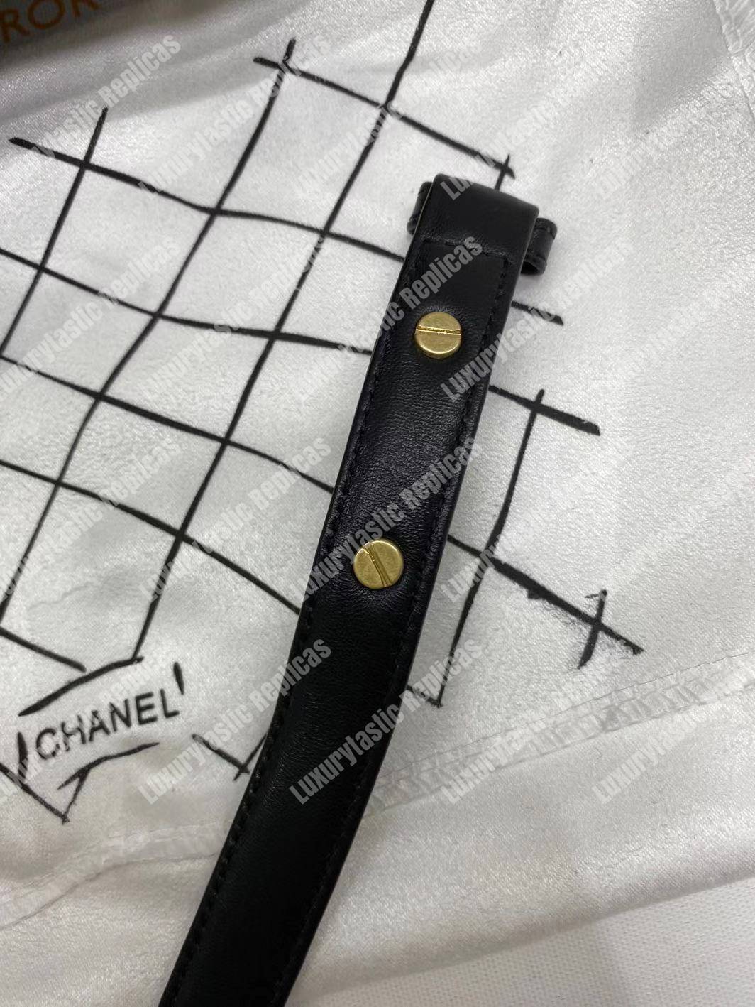 small boy Ch*el handbag black-gold