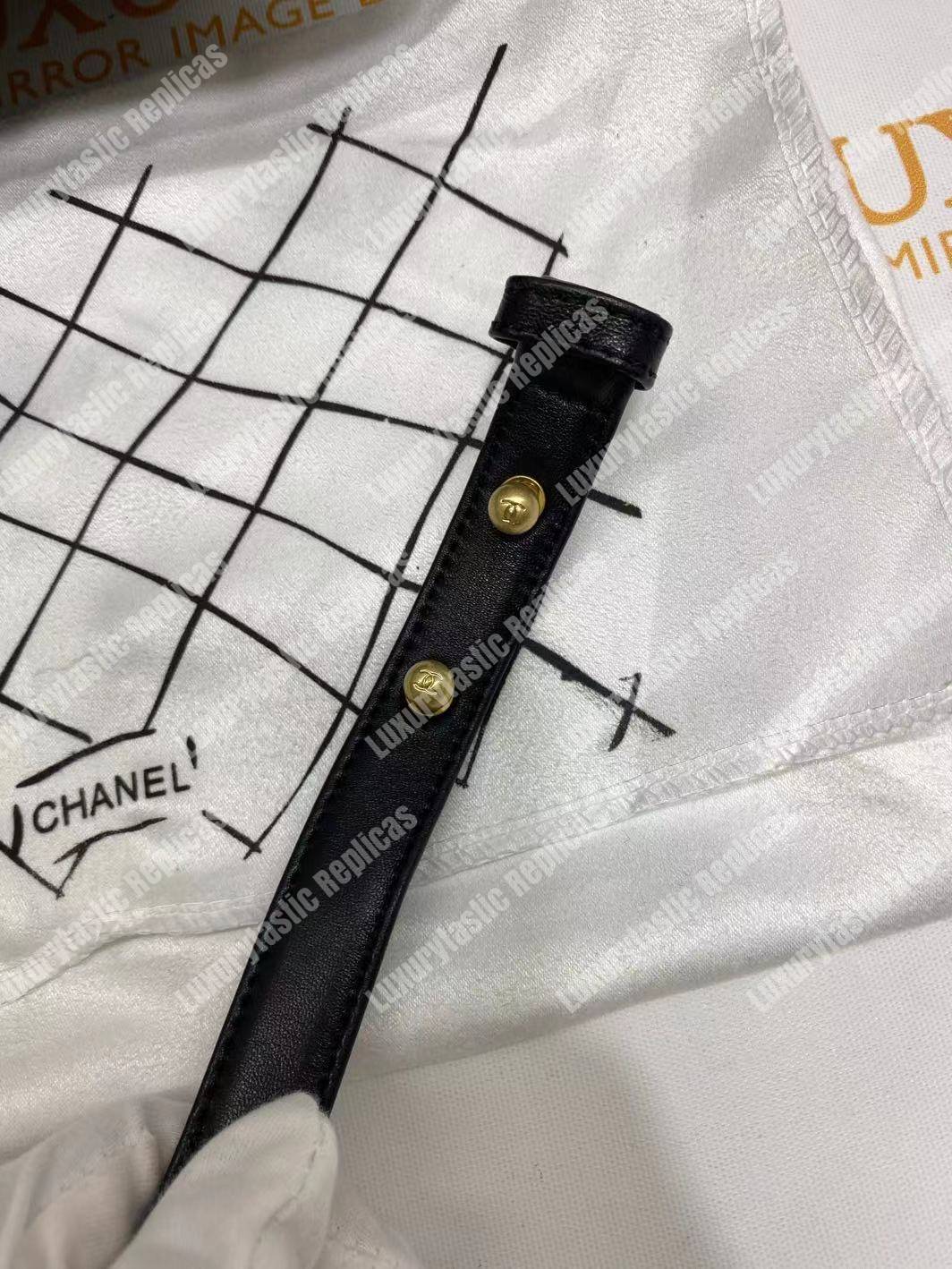 small boy Ch*el handbag black-gold