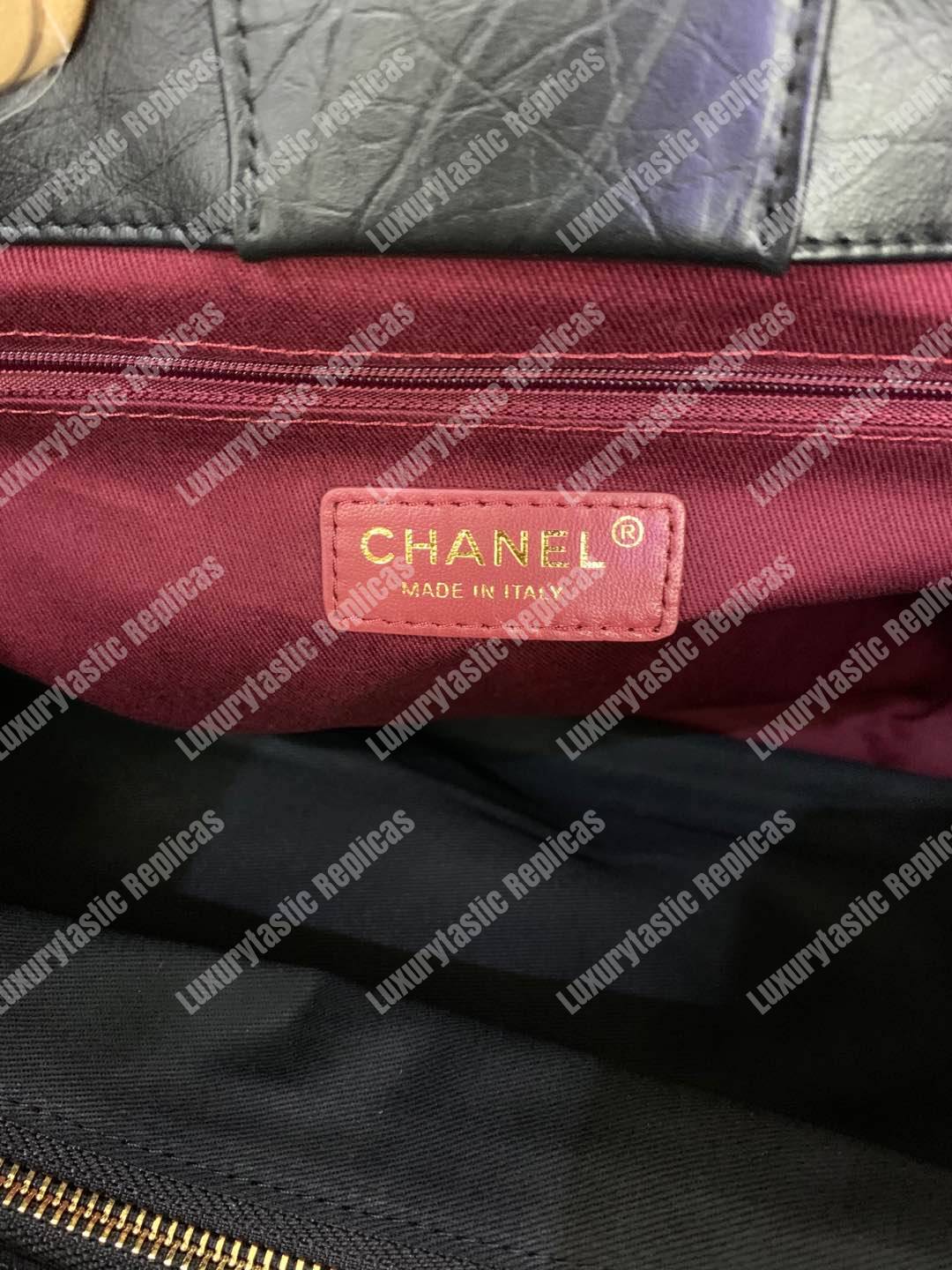 Ch*el large shopping bag black (30cm)