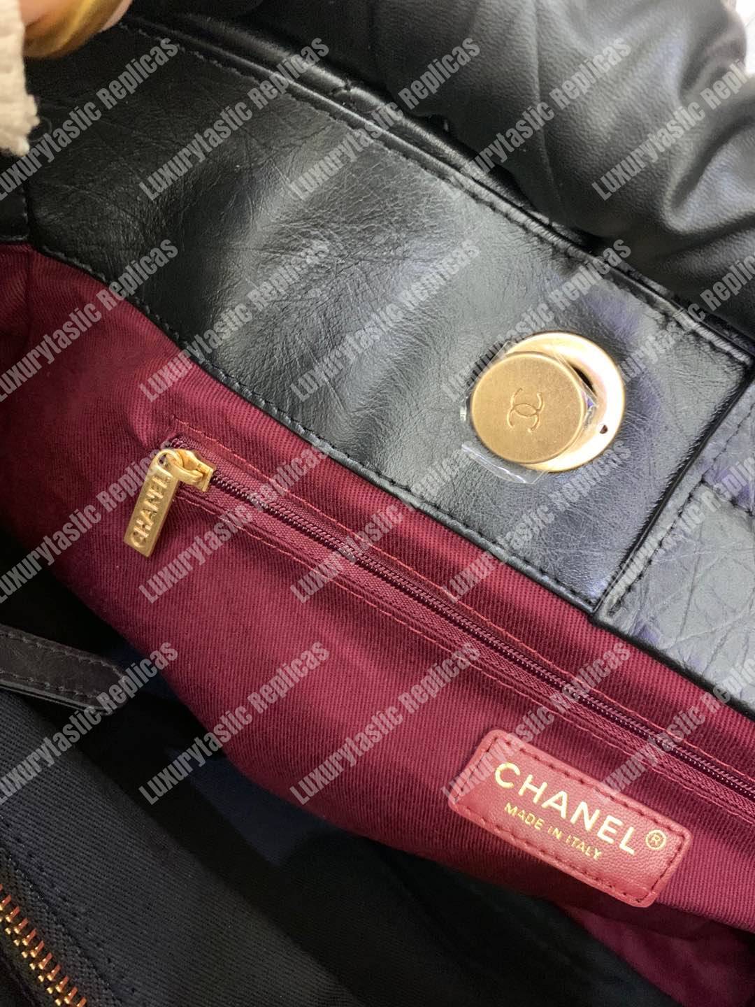 Ch*el large shopping bag black (30cm)