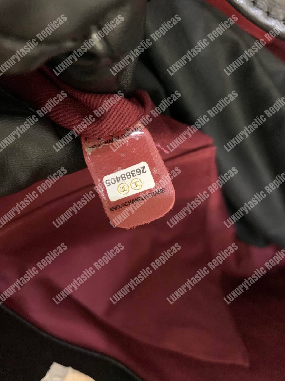 Ch*el large shopping bag black (30cm)