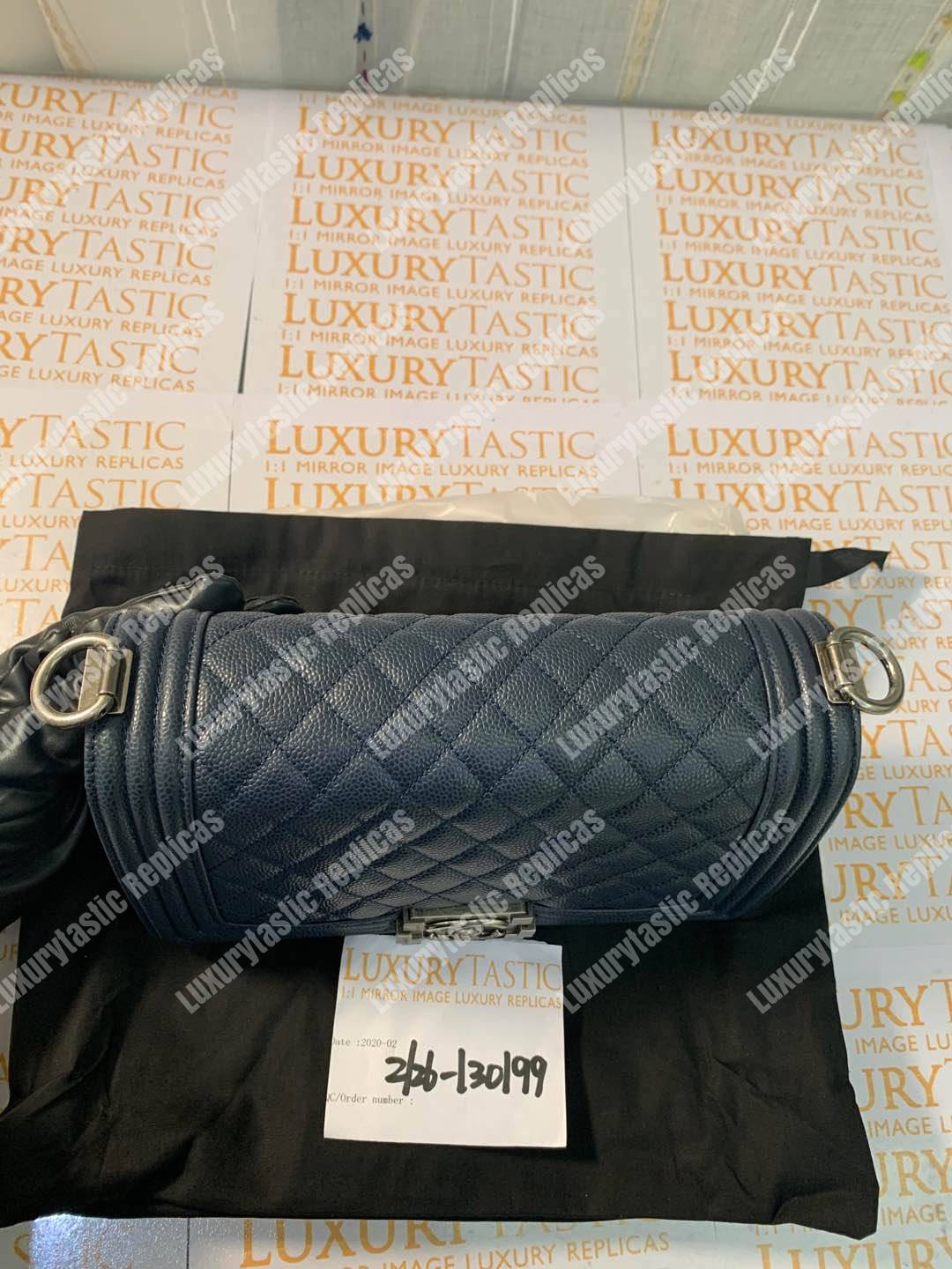 Ch*el boy medium handbag blue