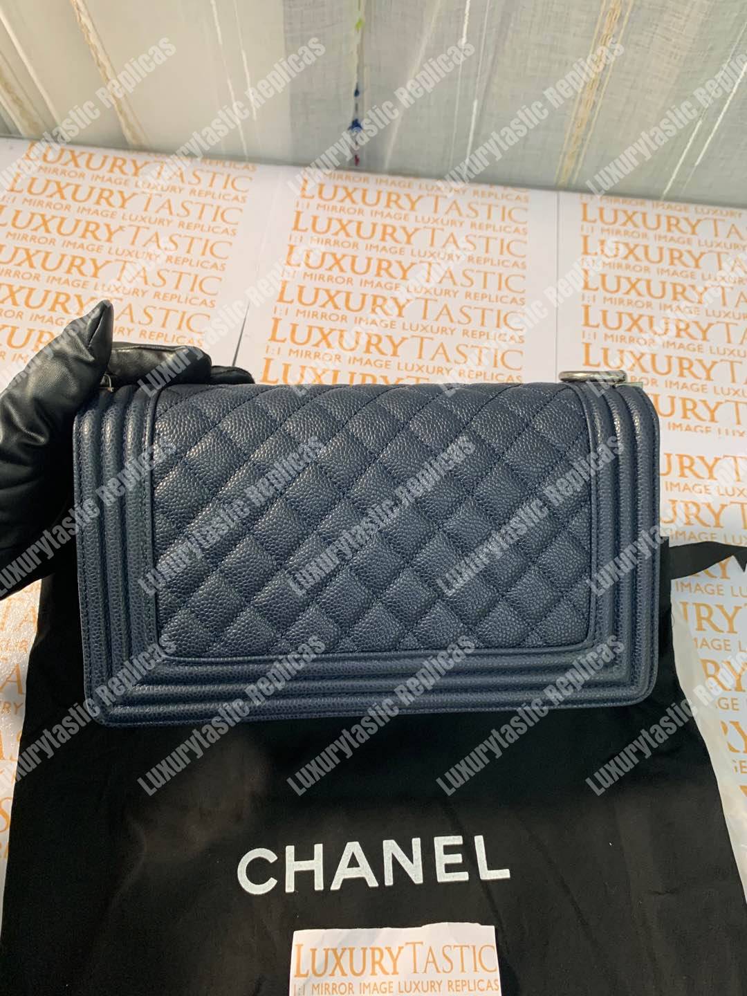 Ch*el boy medium handbag blue