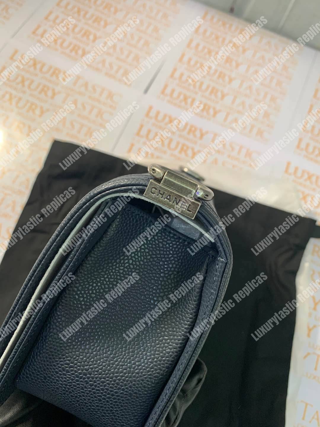 Ch*el boy medium handbag blue