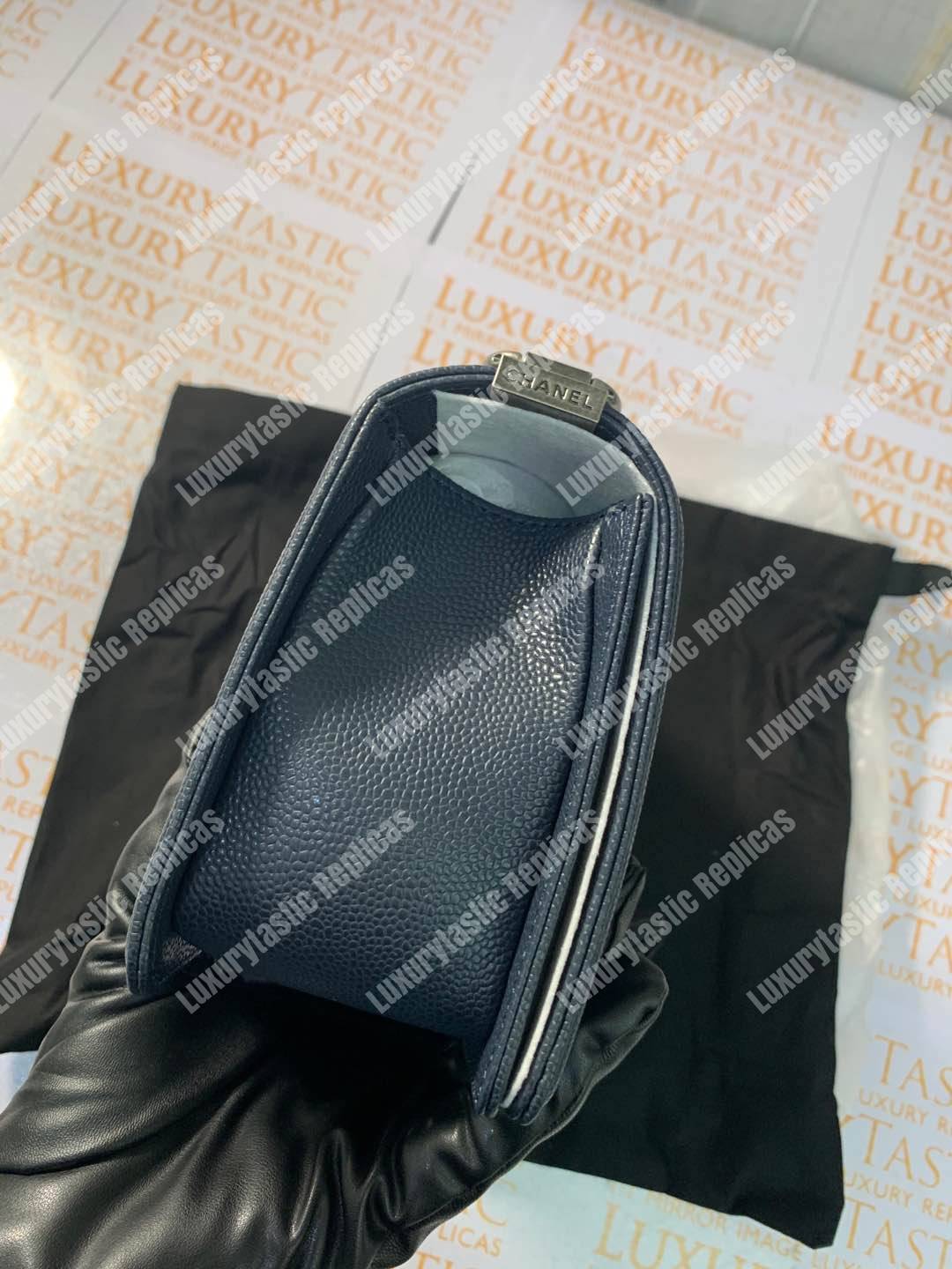 Ch*el boy medium handbag blue