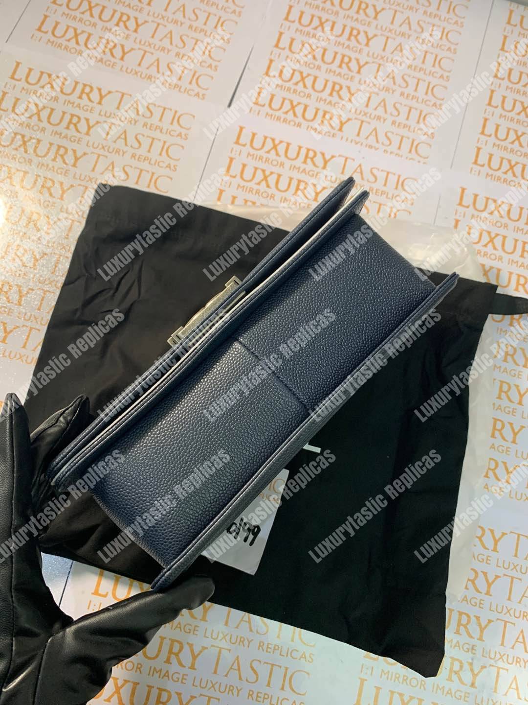 Ch*el boy medium handbag blue