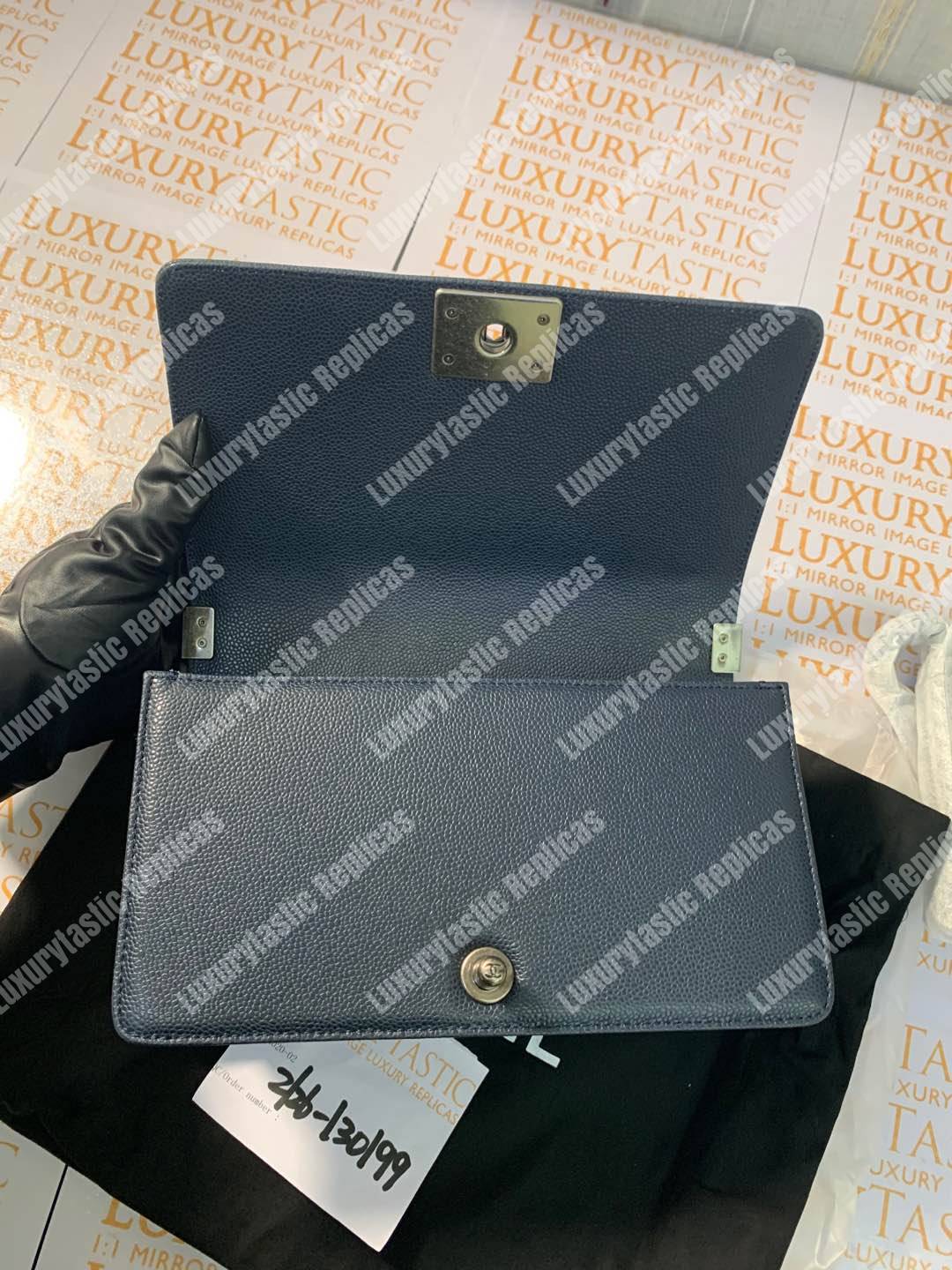 Ch*el boy medium handbag blue