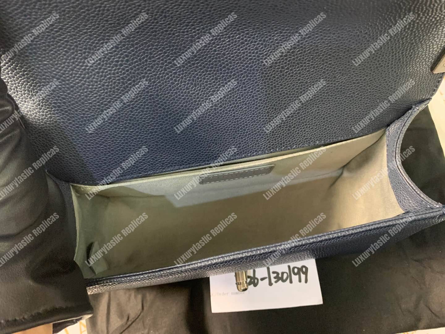 Ch*el boy medium handbag blue