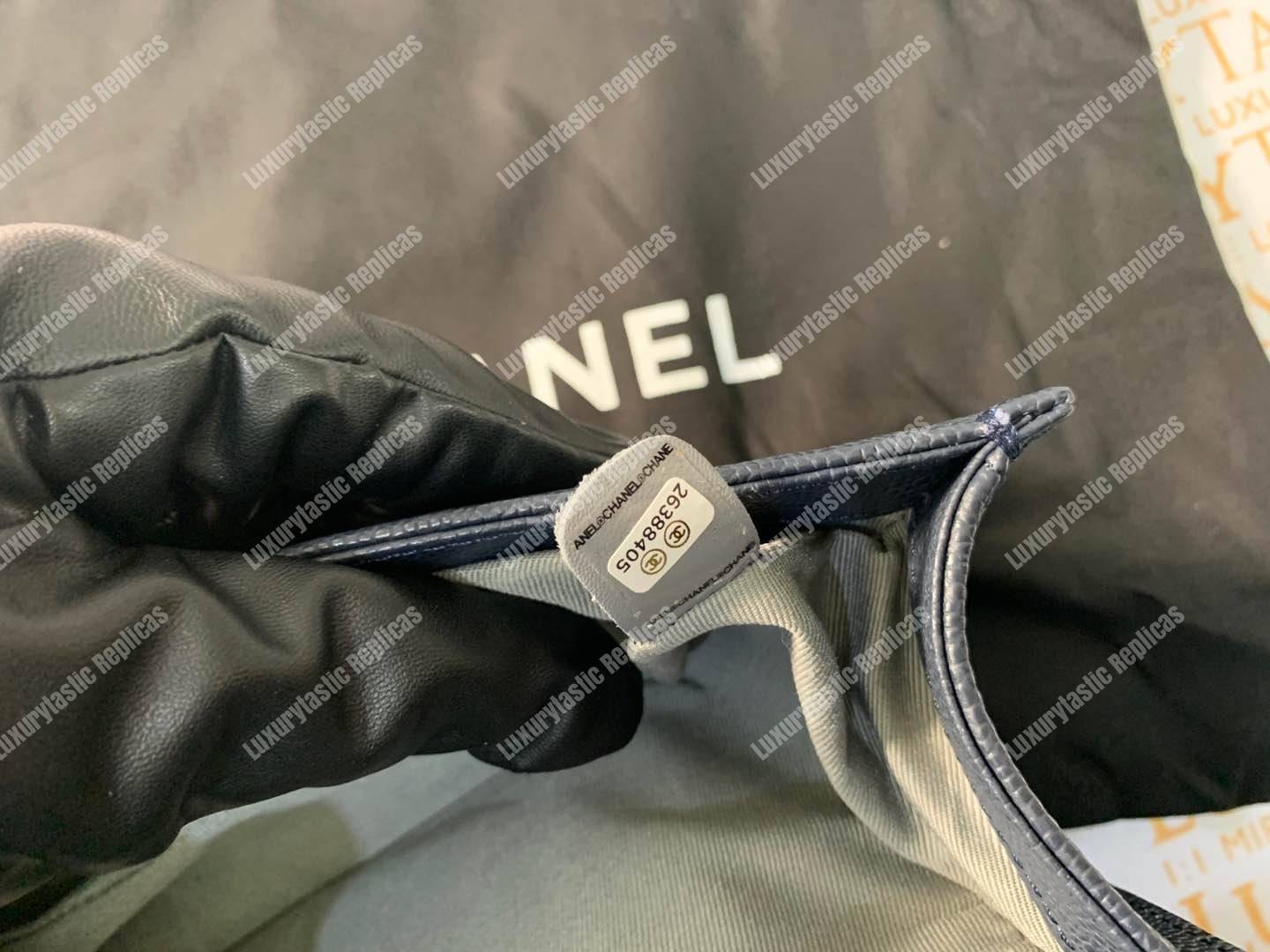 Ch*el boy medium handbag blue