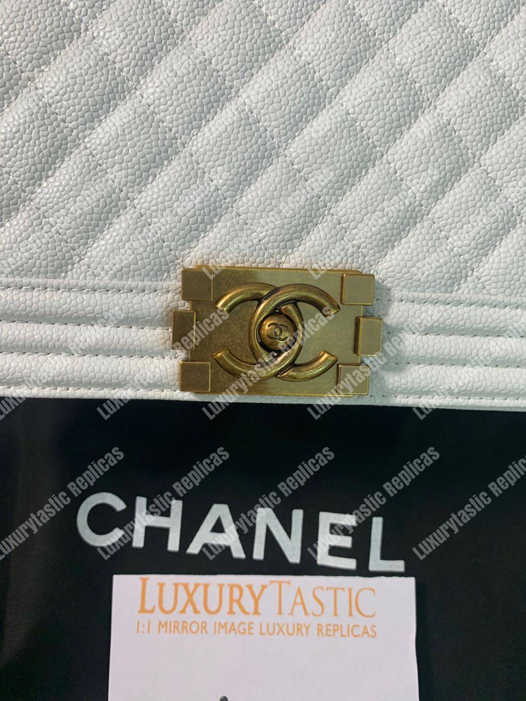 Ch*el boy medium handbag white