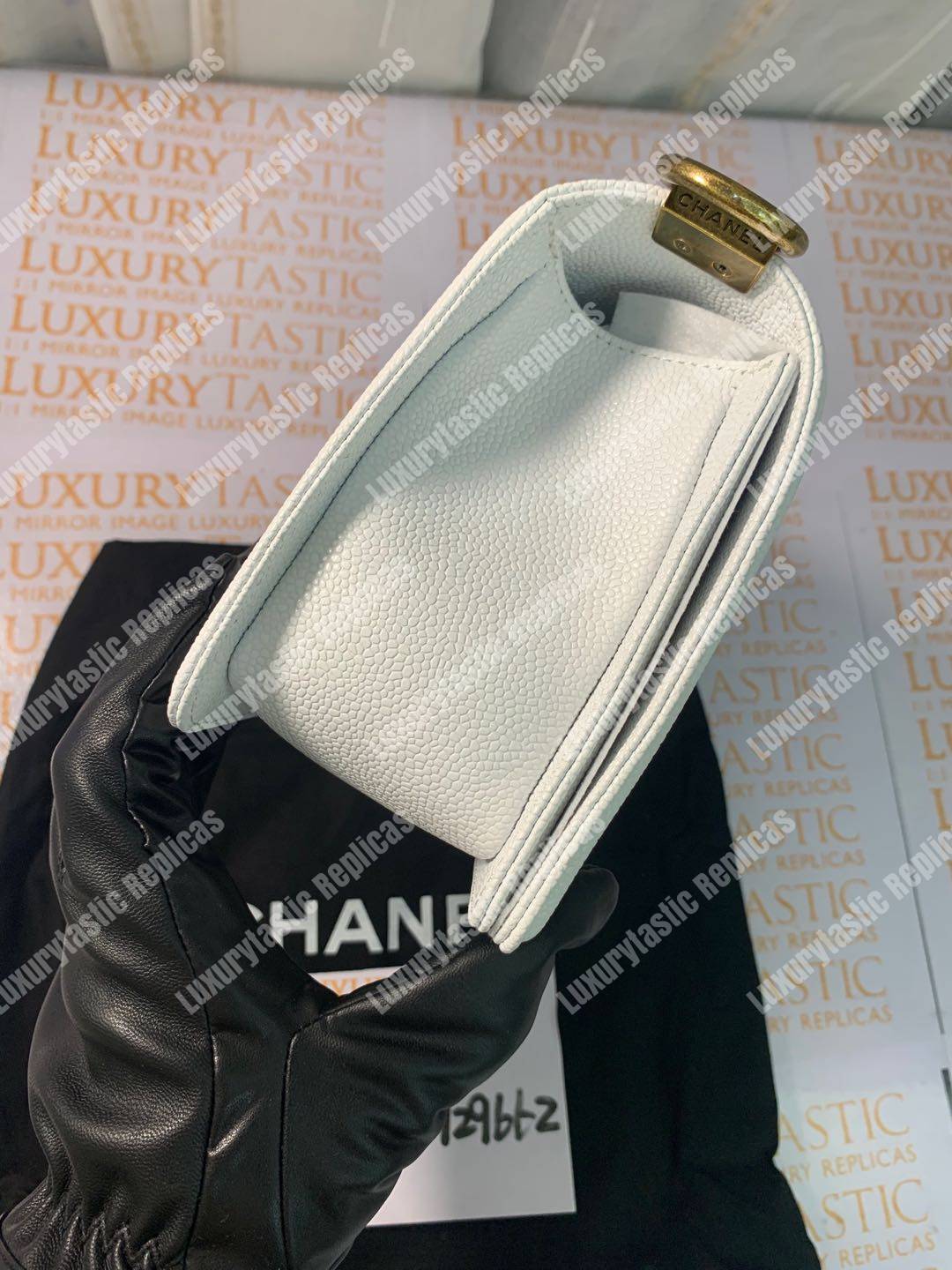 Ch*el boy medium handbag white