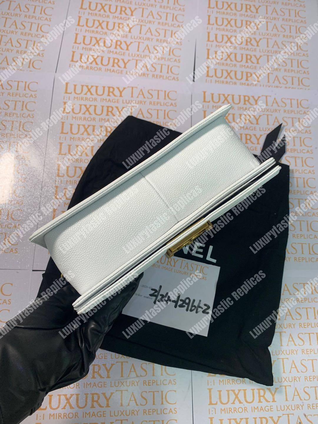 Ch*el boy medium handbag white