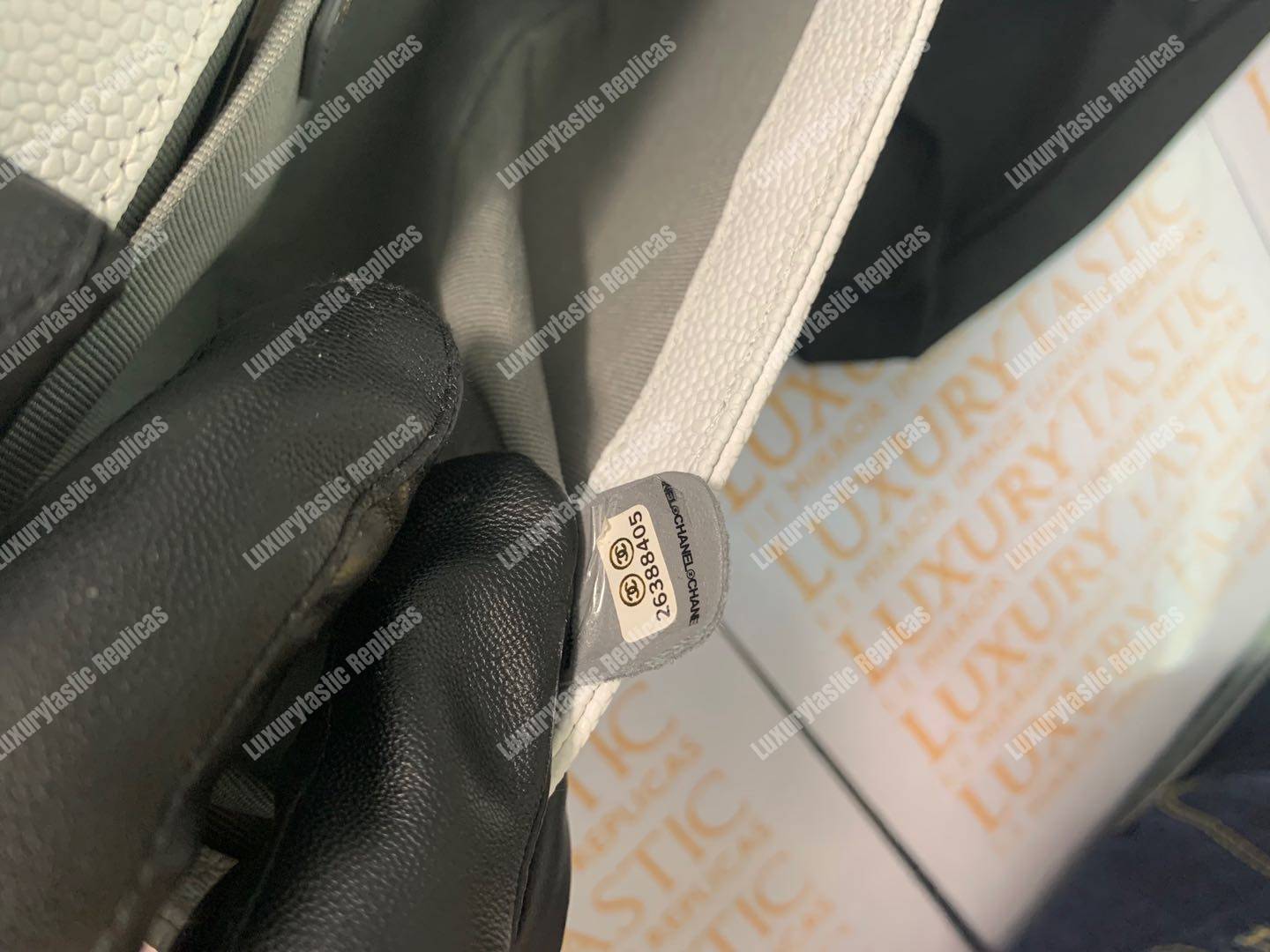 Ch*el boy medium handbag white