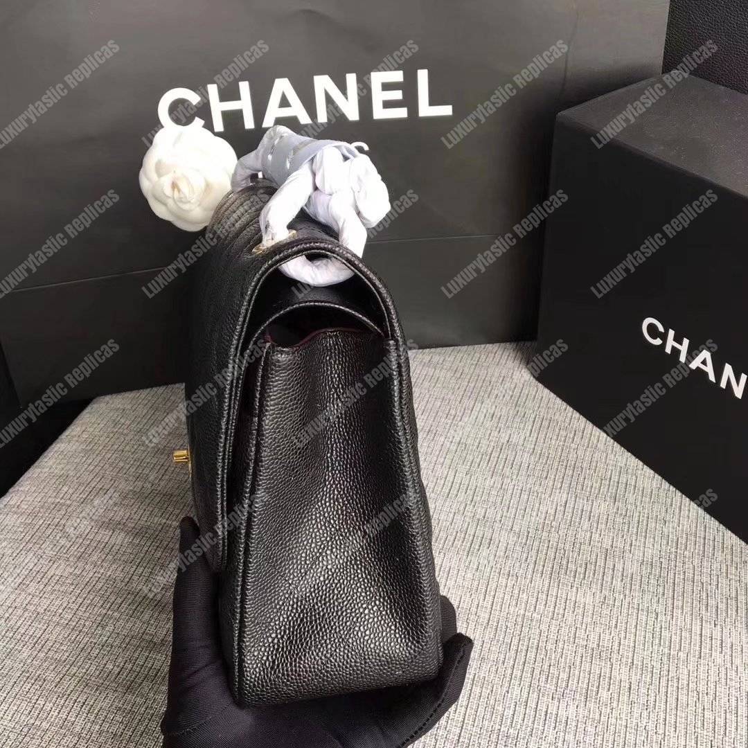 Ch*el large/jumbo classic handbag black