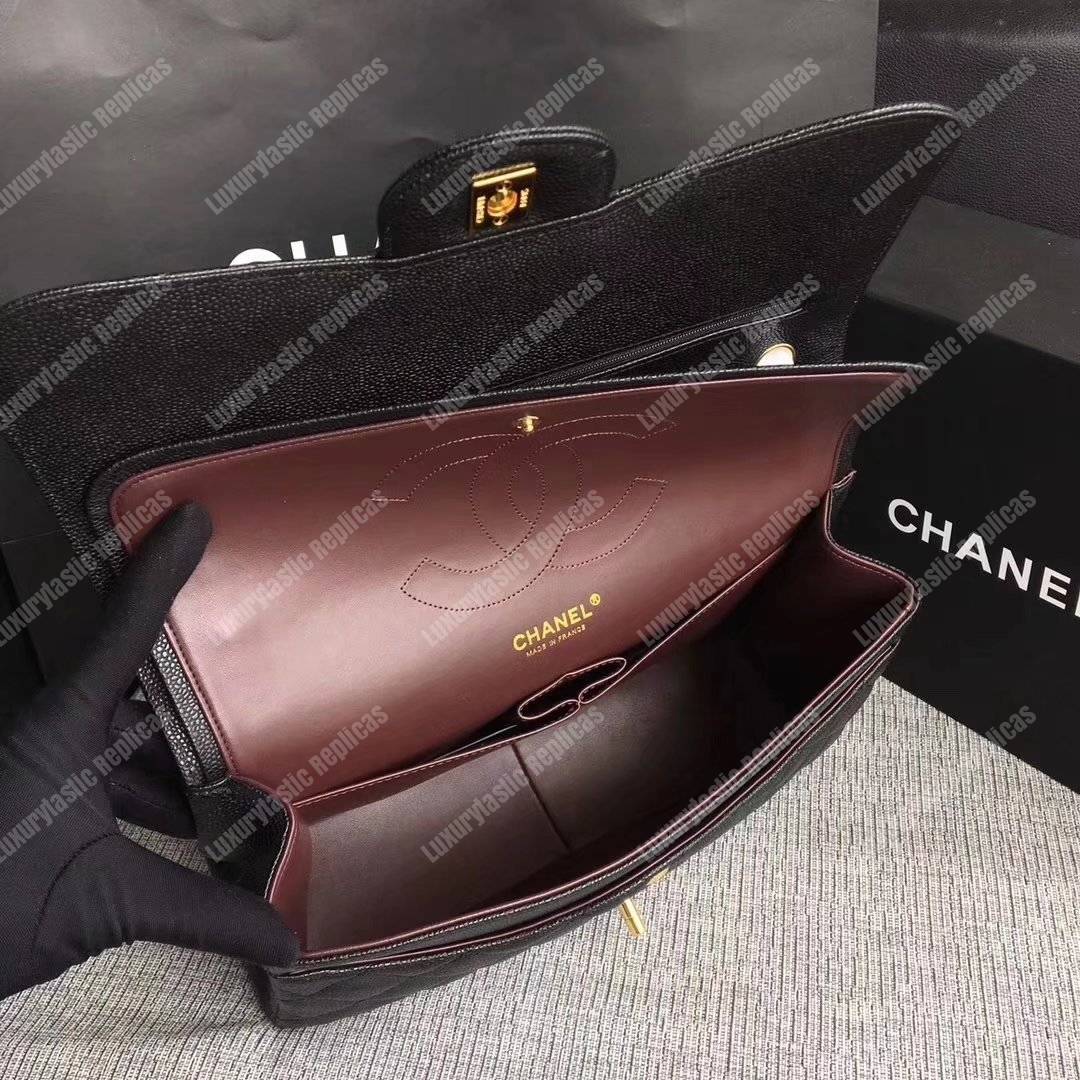 Ch*el large/jumbo classic handbag black