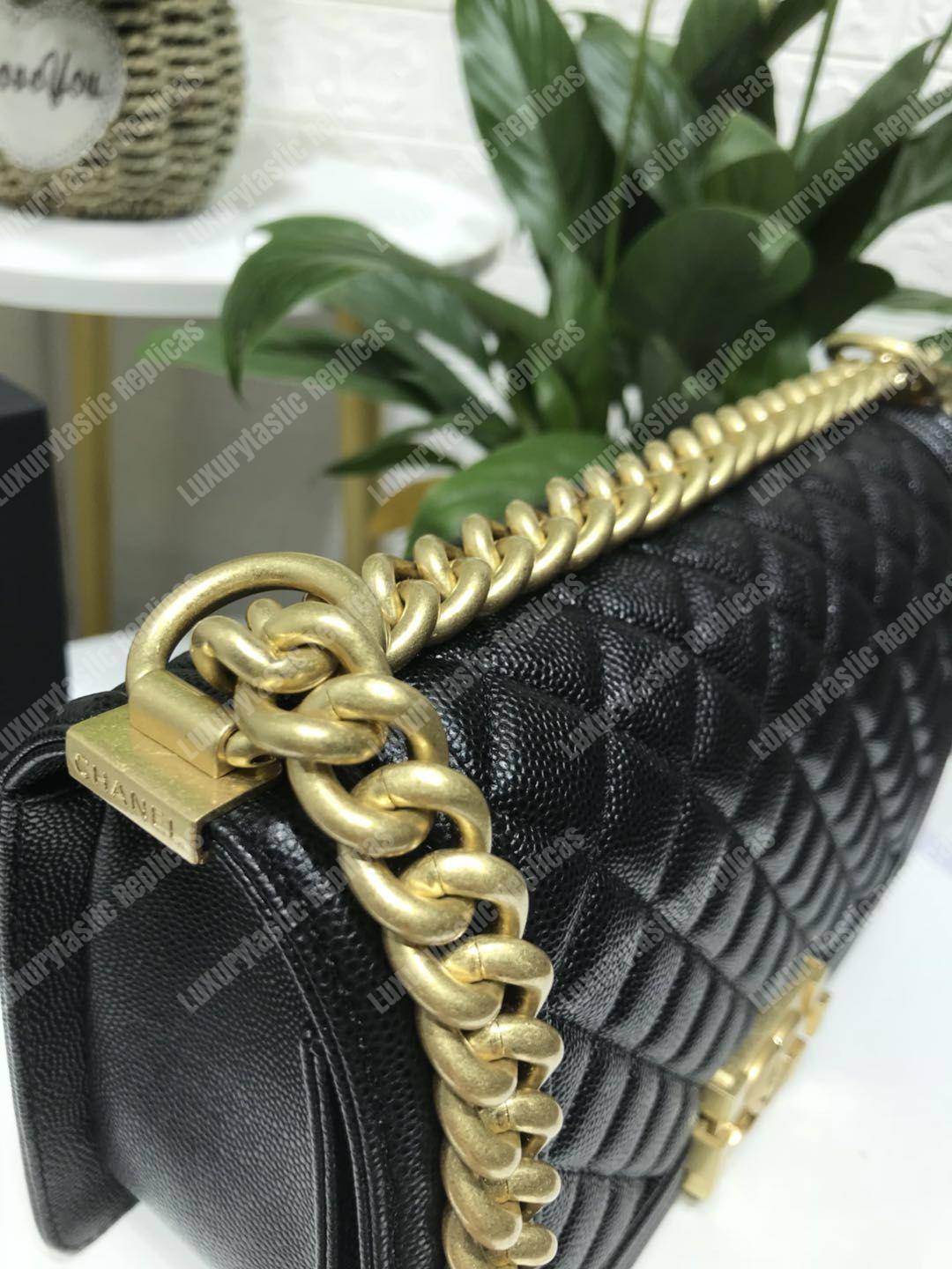 Ch*el boy medium handbag black