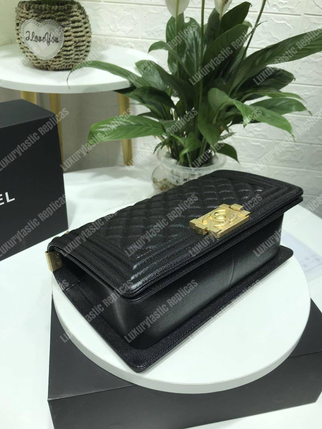 Ch*el boy medium handbag black