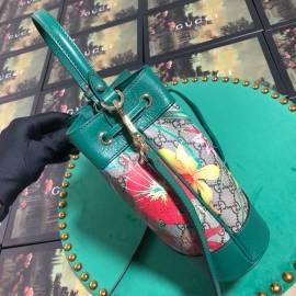 G*u*i ophidia gg flora small bucket bag green