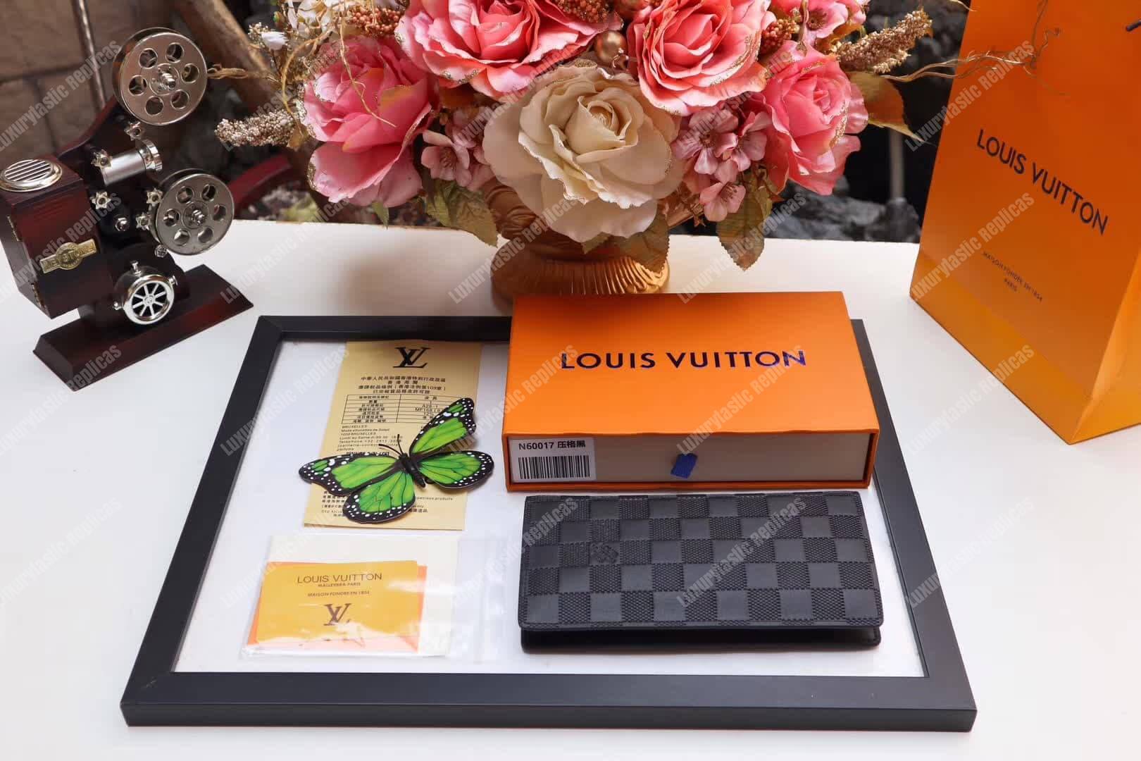 LV Brazza Wallet Vertical Damier Infini Leather Astral