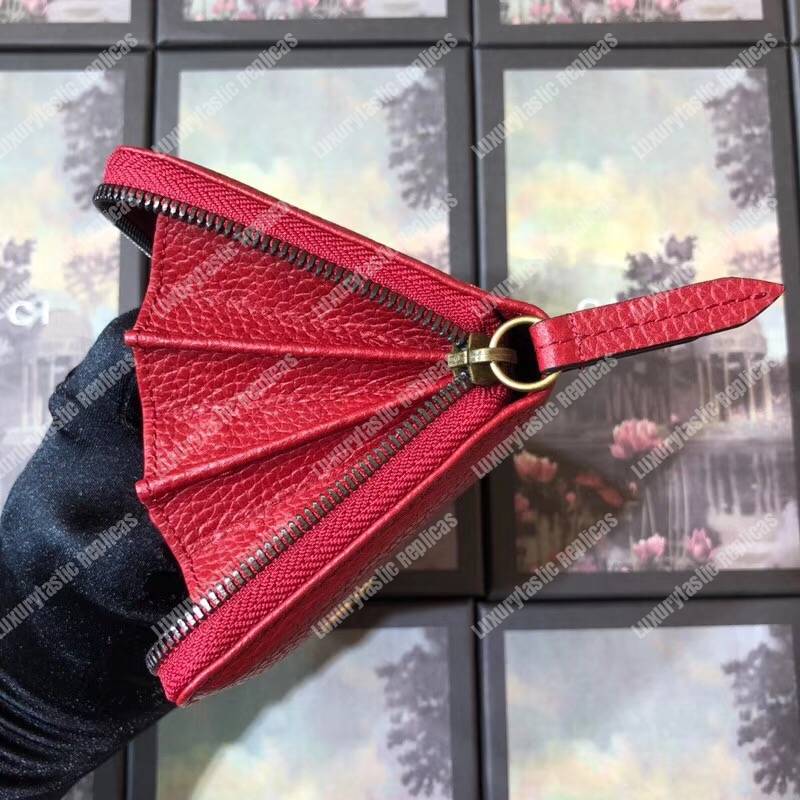 G*u*i garden leather zip around wallet red with butterfly