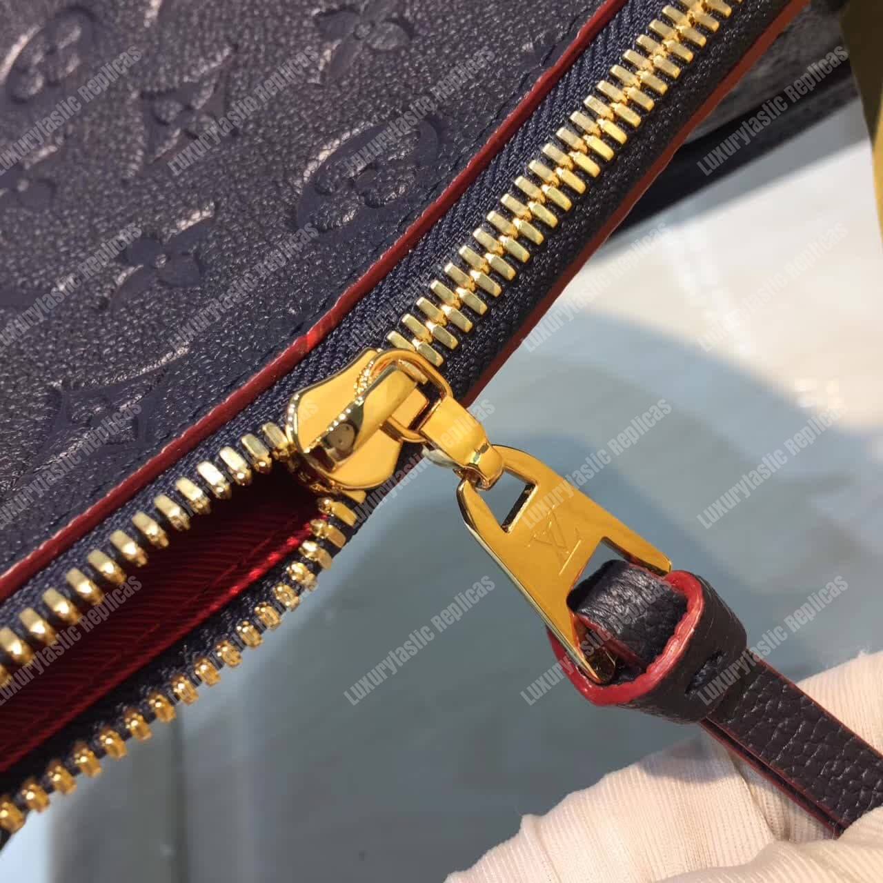 LV Ponthieu PM Monogram Empreinte Leather Marine Rouge