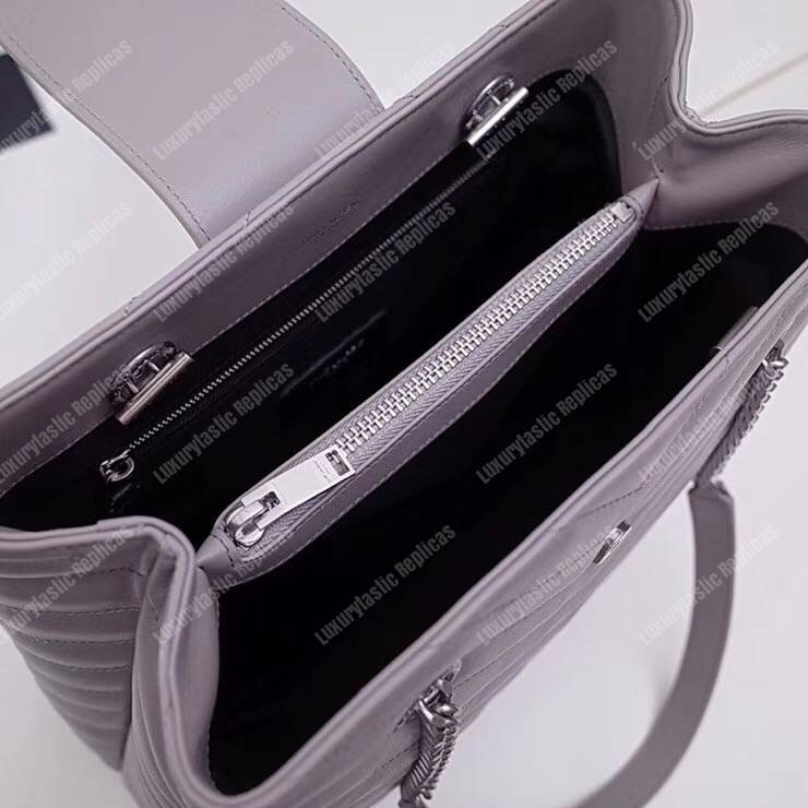 Saint Laurent Large Loulou Shopping Bag Earth Grey