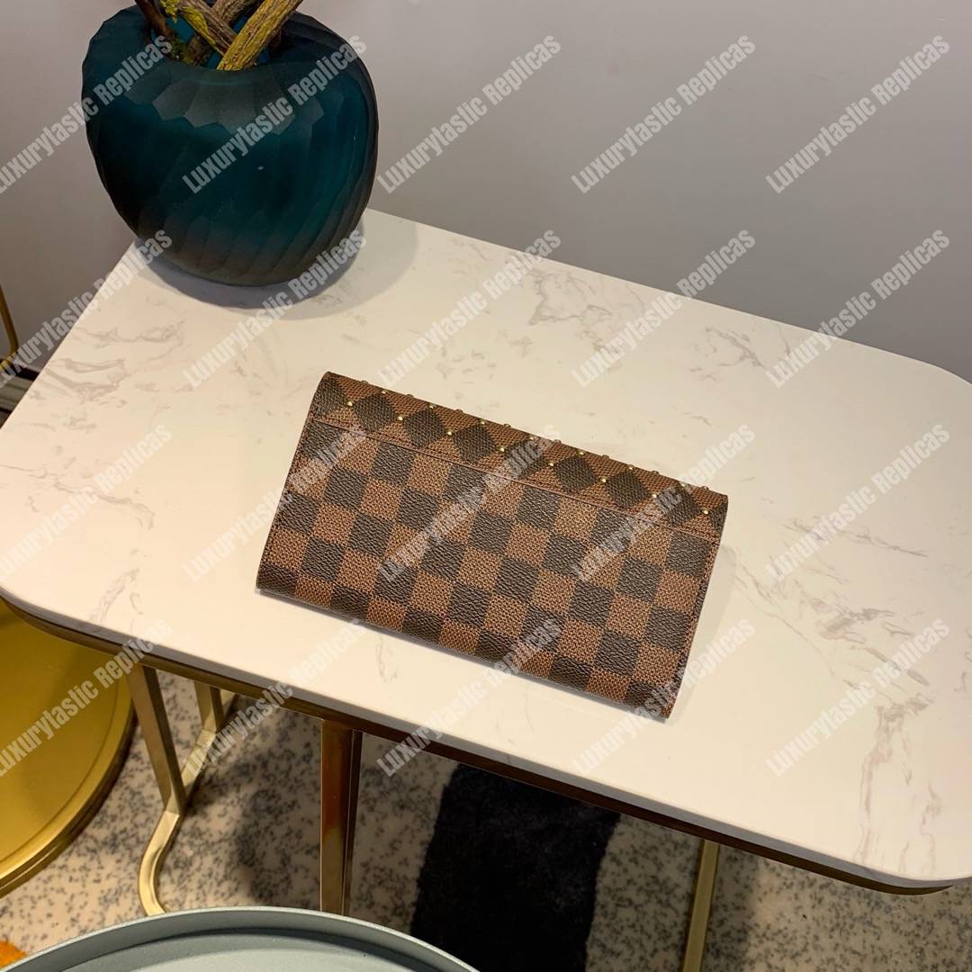 LV Sarah Wallet Damier Ebine Rose Ballerine Pink