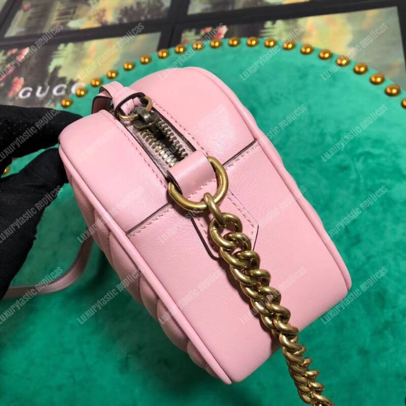 G*u*i gg marmont small matelassé shoulder bag pink