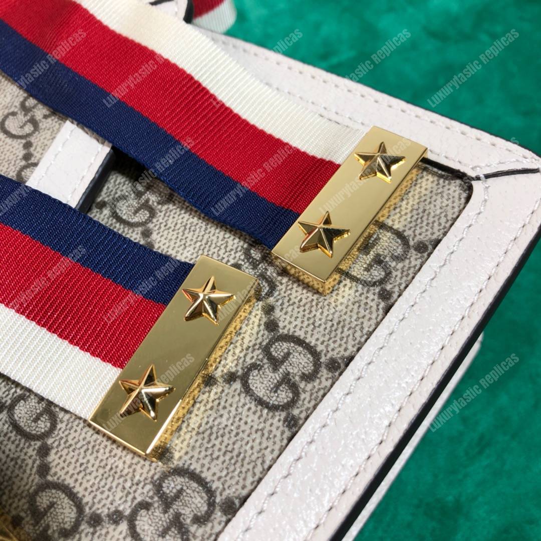 G*u*i gg sup*e canvas sylvie small shoulder bag white