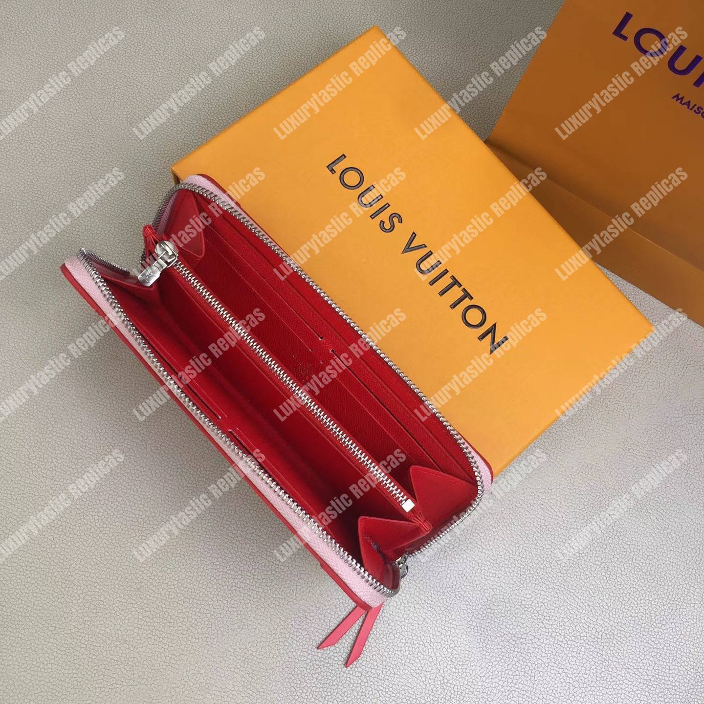 LV Clemence Wallet Rose Ballerine Coquelicot