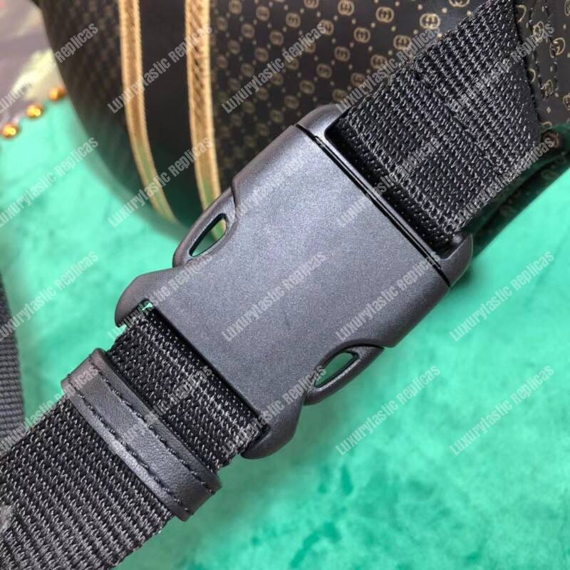 G*u*i G*u*i-dapper dan belt bag black with gold pattern